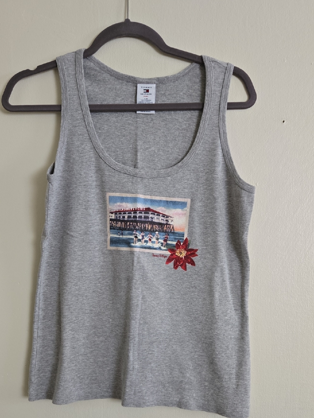 Tommy Hilfiger Gray Postcard Tank